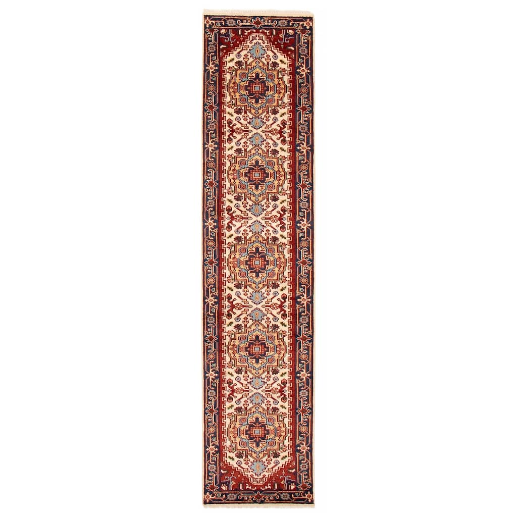 ECARPETGALLERY Hand-knotted Serapi Heritage Cream Wool Rug - 2'7 x 11'11