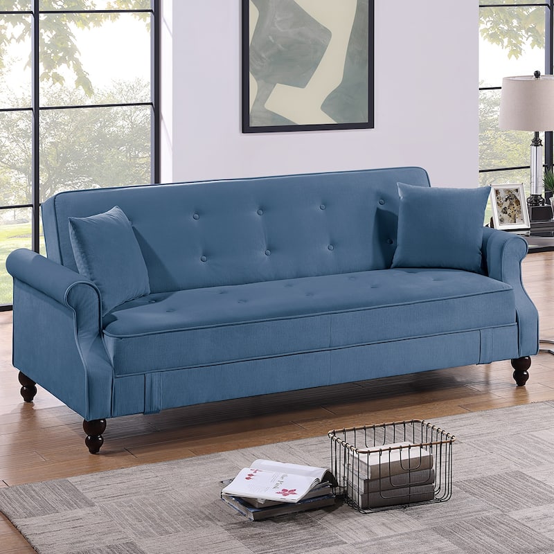 Burnt-Out Fabric Upholstered Adjustable Sofa with Storage