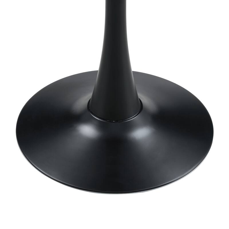 Round Dining Table, 23.6" Circle Tulip Table with Thickened Tabletop & Metal Pedestal, Mid Century Modern Bistro Table