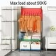 preview thumbnail 13 of 14, Rolling Garment Rack Clothes Metal Stand Shelf