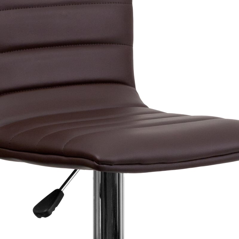 Modern Vinyl Channel Tufted Adjustable Height Barstool (Set of 2) - 16"W x 19"D x 35" - 44"H - 16"W x 19"D x 35" - 44"H