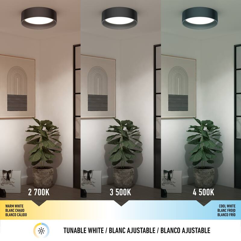 Artika Alton LED Integrated Flushmount 3CCT, Black