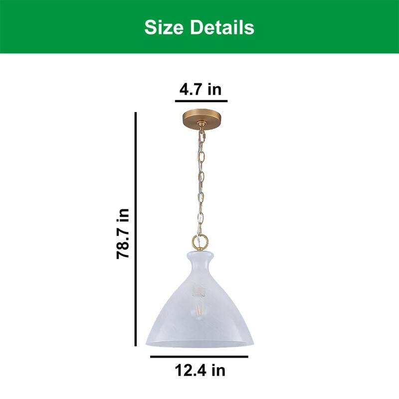 12” Island lights gold-cloudy white hanging lights glass, metal pendant light