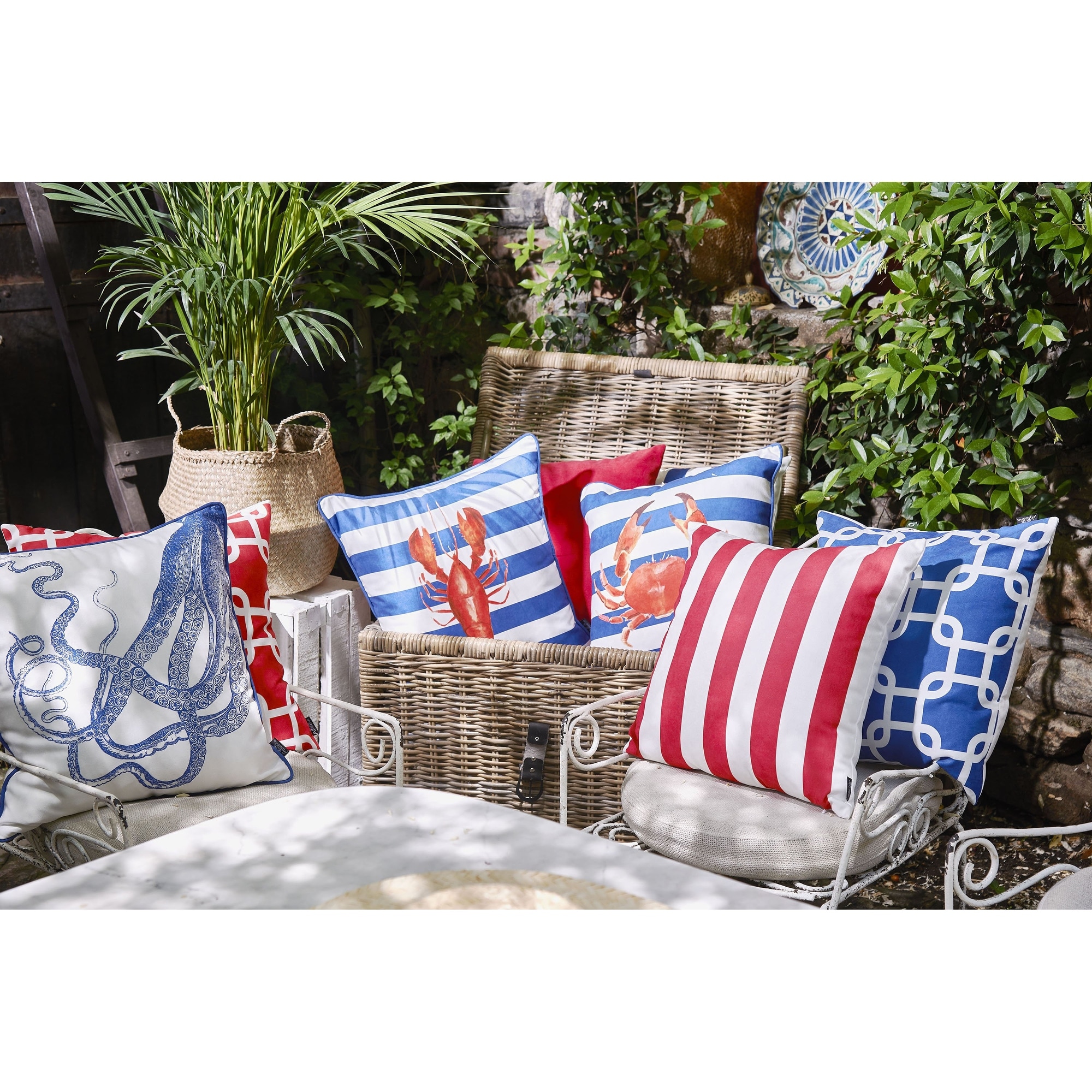 Octopus and Anchor Throw Pillow Covers Set of 4 Bed Bath Beyond 31673897