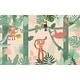 preview thumbnail 3 of 1, Tropical Jungle Animals Trees and Plants Removable Textile Wallpaper