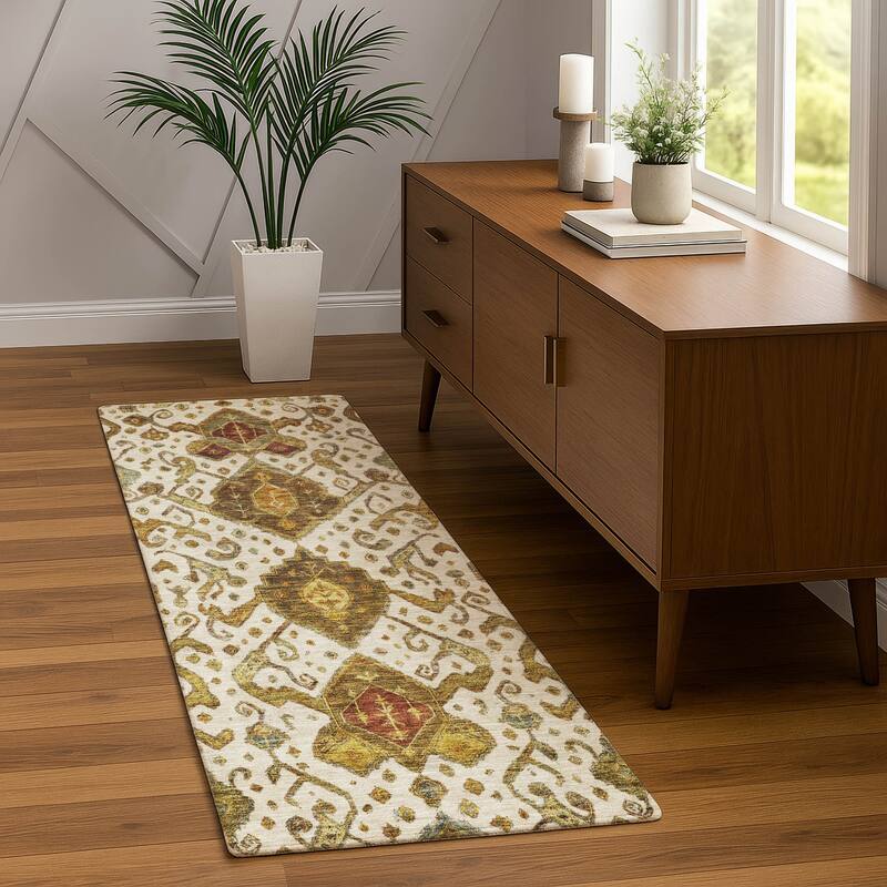 Machine Washable Indoor/ Outdoor Traditional Venetian Chantille Rug