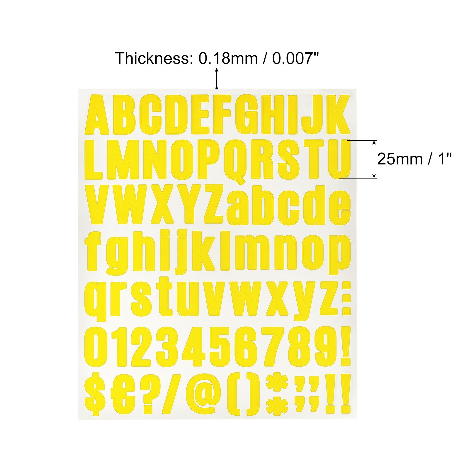 Telephone Stickers - Black on Yellow - Numbers Only