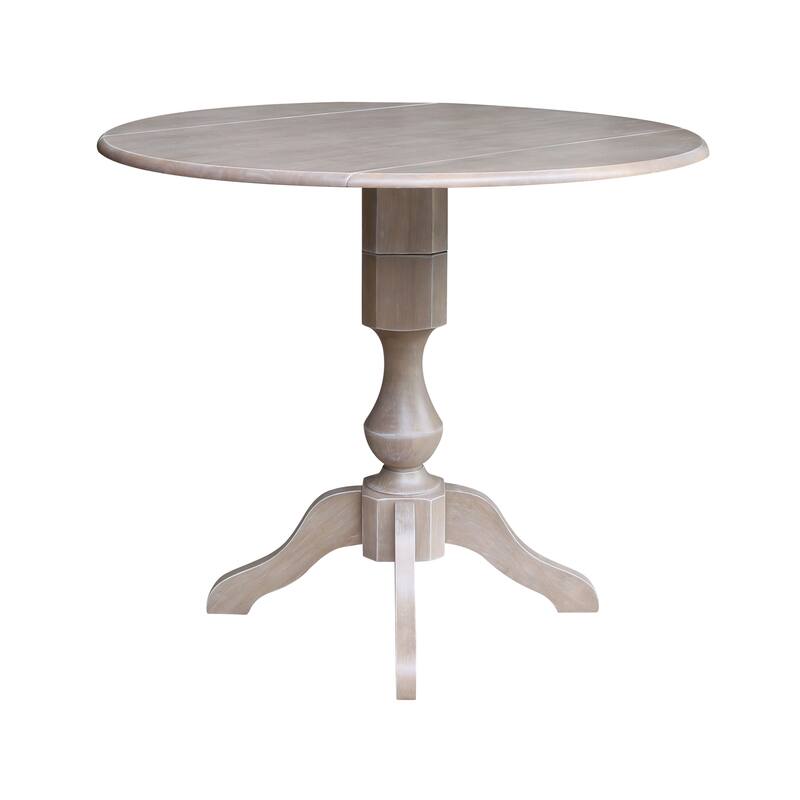 42" Round Dual Drop Leaf Pedestal Table