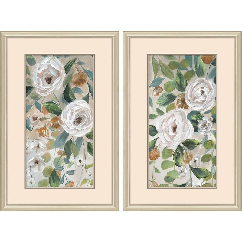 HomeRoots Set Of Two Cascading Beauties Gold Framed Wall Art