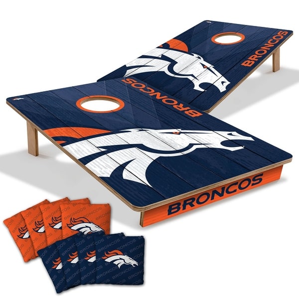 slide 2 of 6, Denver Broncos NFL Tailgate Cornhole Board Set Include Carrying Case