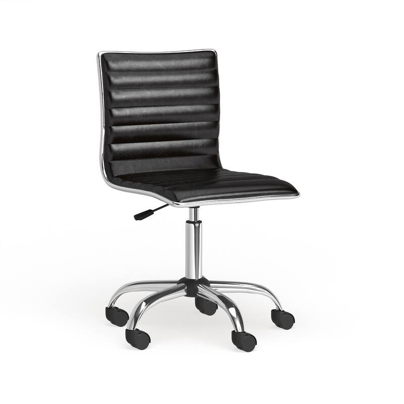 Carson Carrington Lund Modern Chrome Office Chair - Black