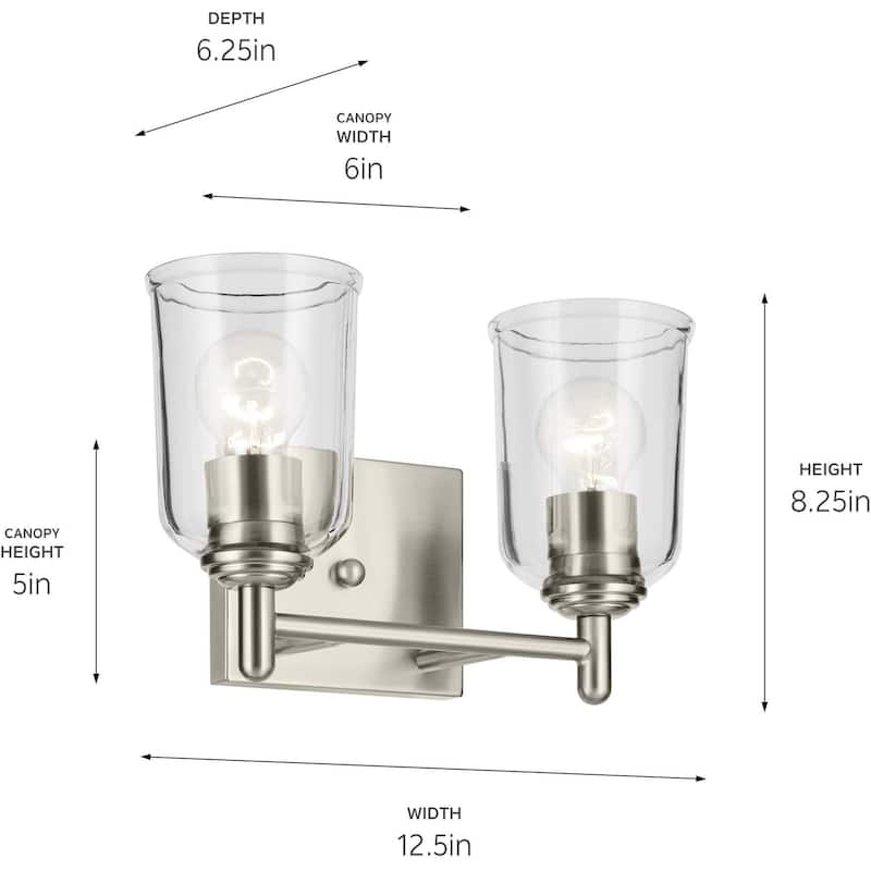 Kichler Shailene 12.5" Wide 2 Light Bathroom Vanity Light