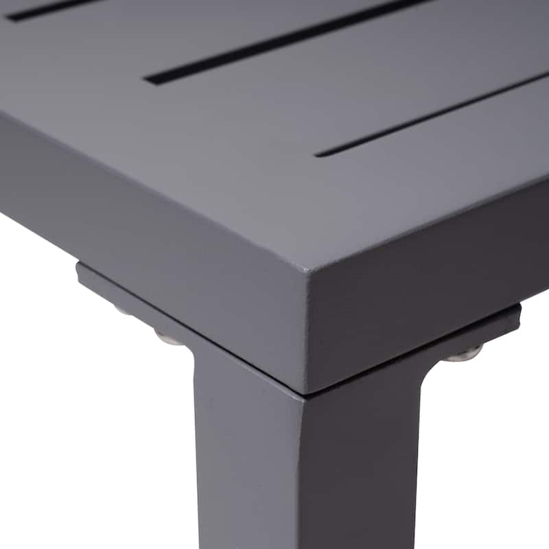 Pellebant Outdoor Aluminum Small Square Side End Table - 15.67" L x 15.67" W x 15.83" H