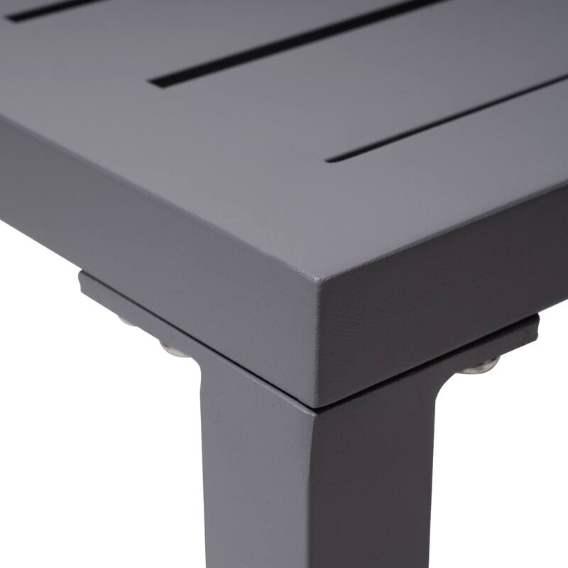 VredHom Outdoor Square Side Table Aluminum End Table - 15.7" L x 15.7" W x 15.9" H