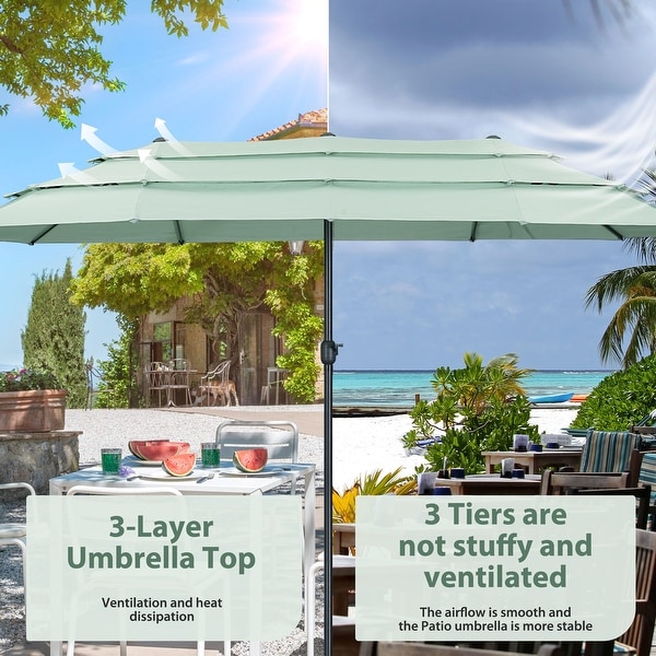 Ainfox 13ft/15ft Double-sided Patio Umbrella - On Sale - Bed