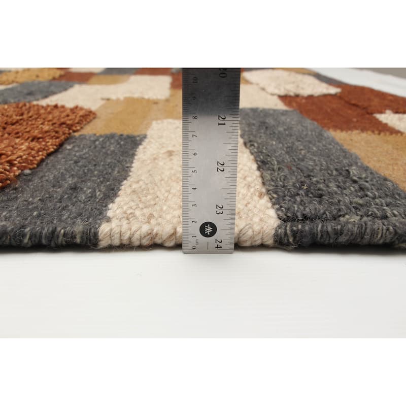 ECARPETGALLERY Braid weave Sienna Brown Wool Rug - 5'9 x 7'11