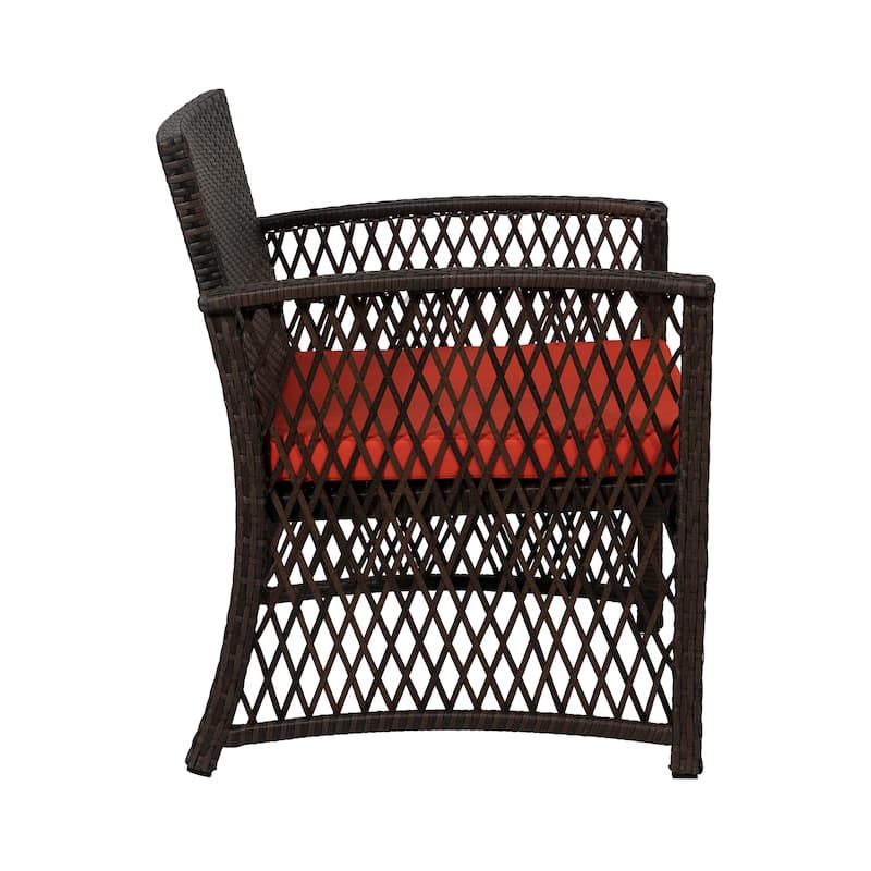 Madison Outdoor 4-Piece Rattan Patio Furniture Chat Set