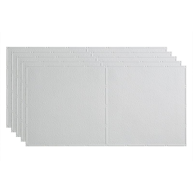FASÄDE Border Fill Decorative Vinyl 2ft x 4ft Glue Up Ceiling Panel in Matte White (5 Pack) - 5 Pack - Matte White