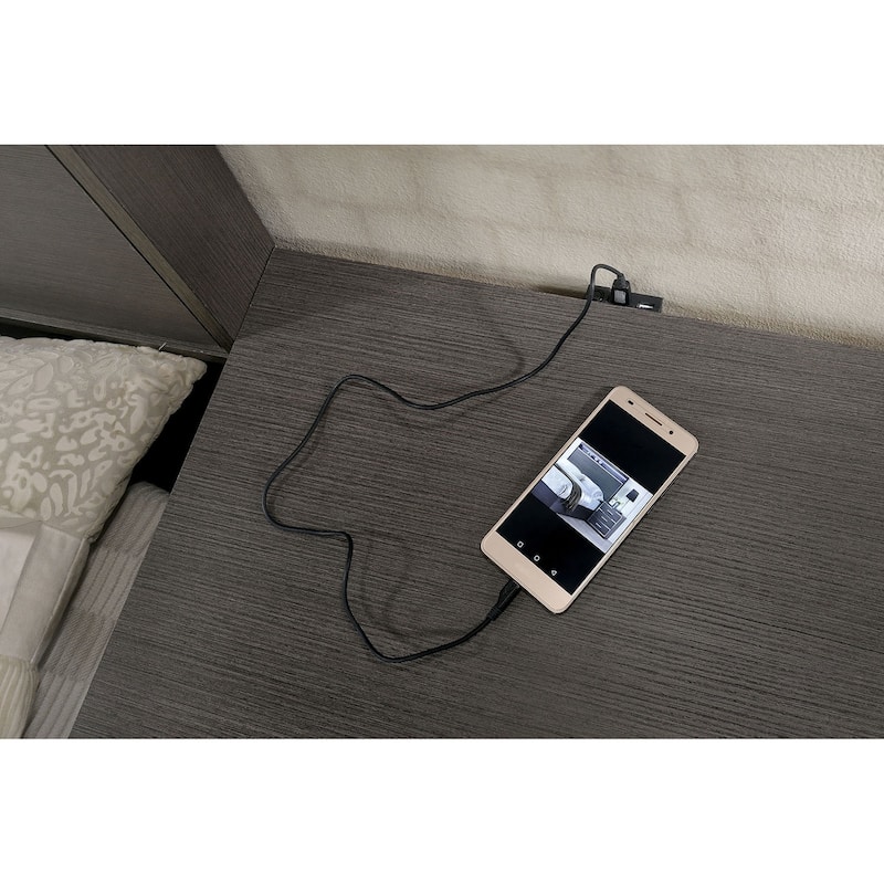 Wooden Nightstand with 3 Storage Drawers, Couch Side Table with USB Charger, Coffee Table with Wooden Tabletop