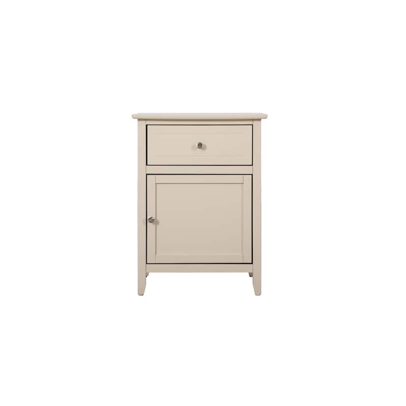 Beige Nightstand 28x23x17 with Three Drawers, Contemporary Bedside Table for Bedroom Storage and Rich Stylish Finish