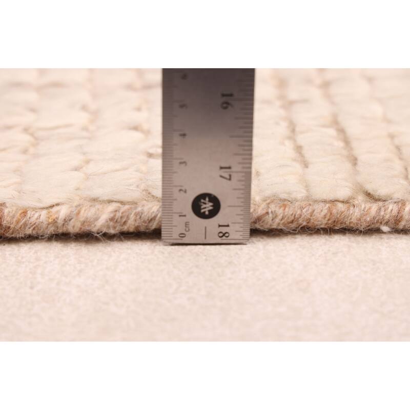 ECARPETGALLERY Hand-knotted Looma Cream, Taupe Wool Rug - 7'11 x 10'2