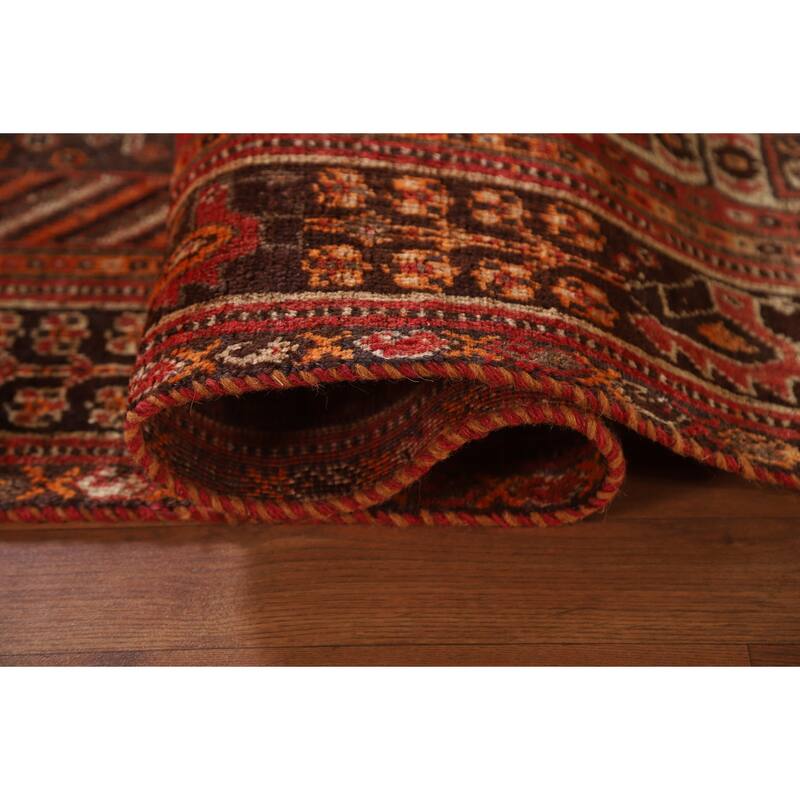Vegetable Dye Shiraz Persian Antique Area Rug Handmade Wool Carpet - 5'1"x 8'0"
