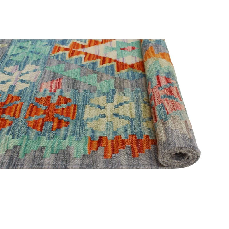 Flatweave Stetson Grey/Rust Runner - 2'5" x 4'0"