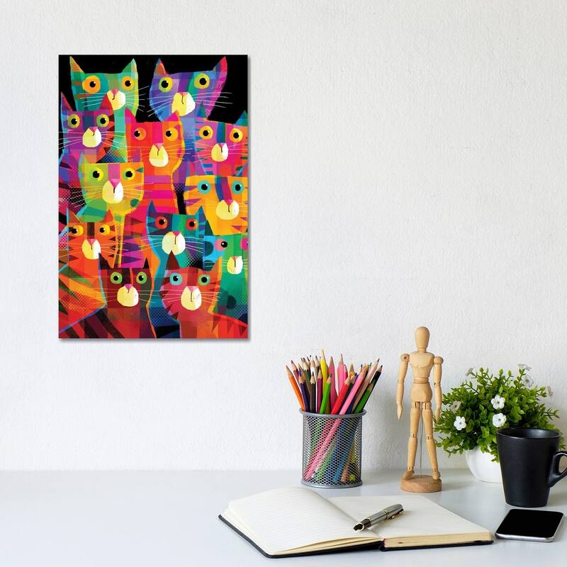 iCanvas "Shifty Cats" by Gareth Lucas Canvas Print - 12x8x0.75