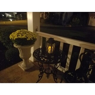 Shop Solar Powered Black Tudor Lantern with LED Candle ...