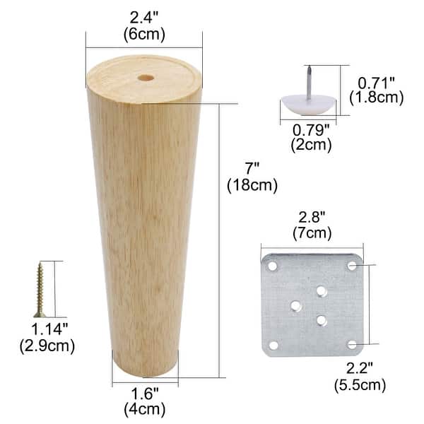 4PCS Height Sofa Legs Wooden Furniture Legs Replacement Armchair Cabinet Feet