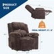 preview thumbnail 26 of 37, Corduroy Recliner Chair, Manual Recliner Sofa with Handle, Pillow Top Arms, Thick Padding, Side Pocket, 330Lbs Capacity