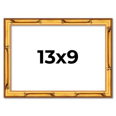 13x9 Frame Gold Bamboo Picture Frame Modern Photo Frame Includes UV Acrylic Shatter Guard Front Acid Free Foam Backing Board