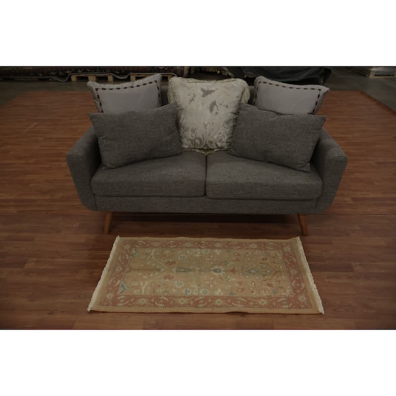 Hand Knotted Oriental 100% Wool Carpet Traditional All-Over Brown Ziegler Area Rug - 3' 10'' X 2' 0''