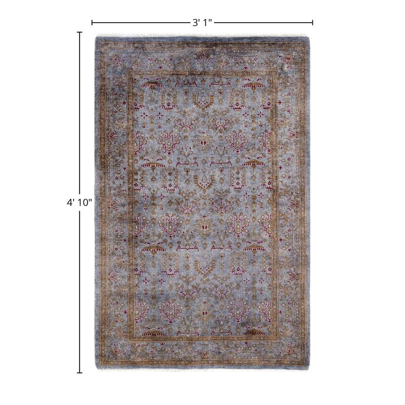 Overdyed One-of-a-Kind Hand-Knotted Area Rug - Gray - 3' 1" x 4' 10"