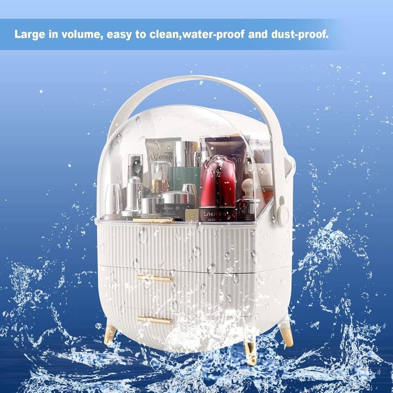 Makeup Organizer,Cosmetics Display Case With 2-Layer Storage Box - 11.2*7.2*14.5in,