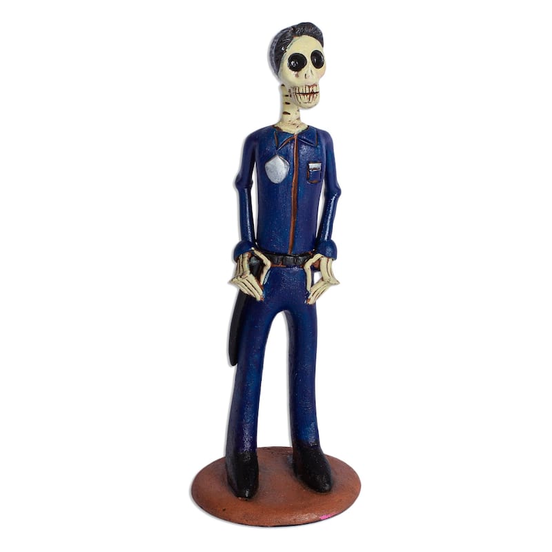 Novica Handmade Security Guard Catrin Ceramic Sculpture