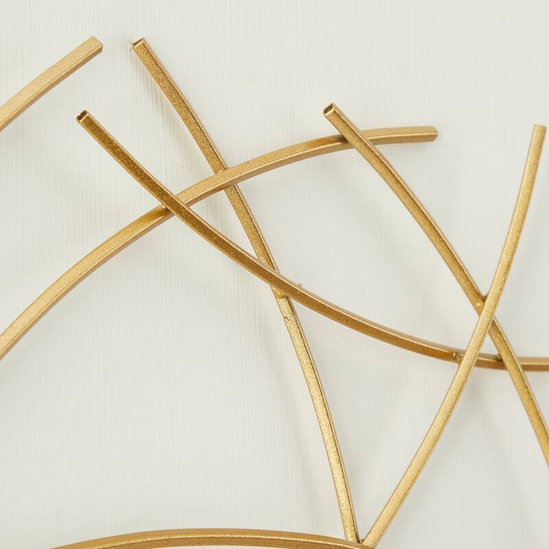 CosmoLiving by Cosmopolitan Metal Overlapping Lines Abstract Wall Decor with Black or White Backing - Black or White