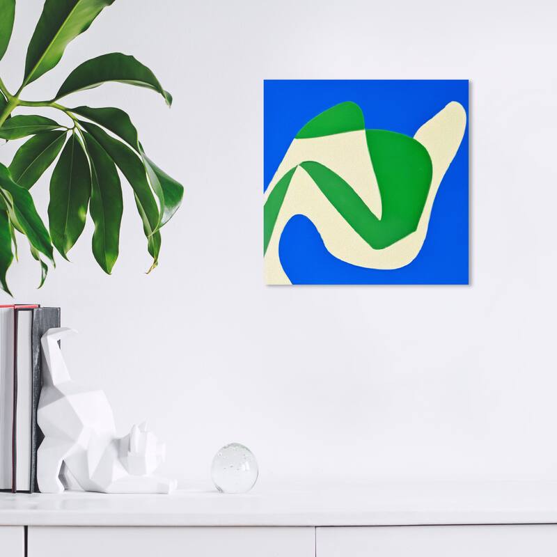 Wynwood Studio Canvas Abstract Shaped in Grass II Blue and Modern & Contemporary Wall Art Canvas Print - 12 x 12