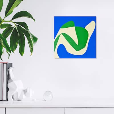 Wynwood Studio Canvas Abstract Shaped in Grass II Blue and Modern & Contemporary Wall Art Canvas Print