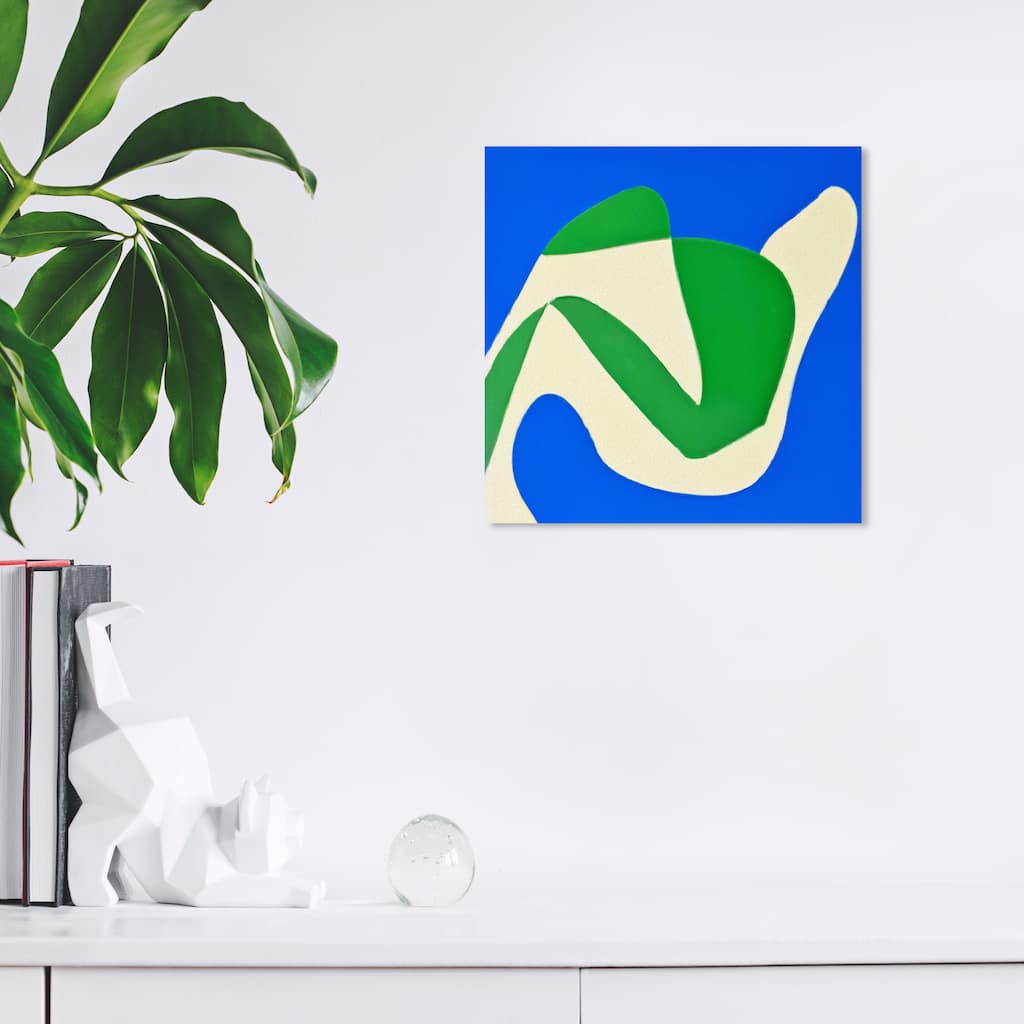 Wynwood Studio Canvas Abstract Shaped in Grass II Blue and Modern & Contemporary Wall Art Canvas Print