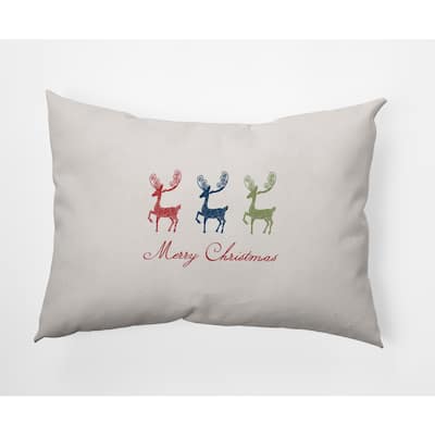 Merry Christmas Reindeer Decorative Throw Pillow