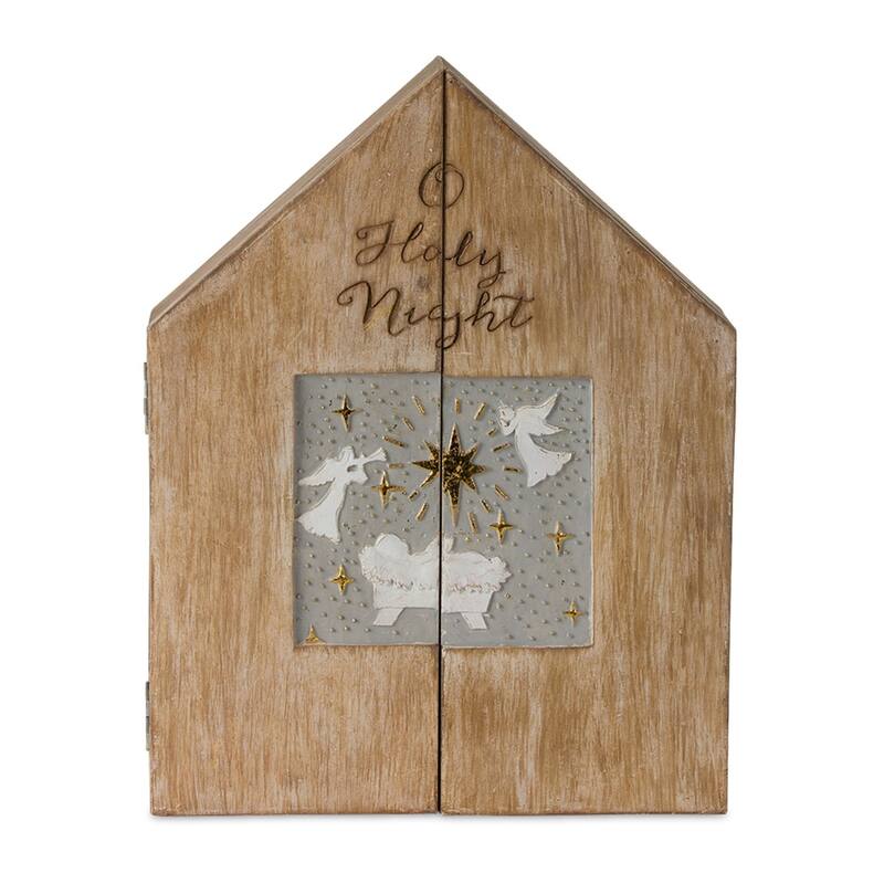 O Holy Night Nativity Box Christmas Decoration - 16"