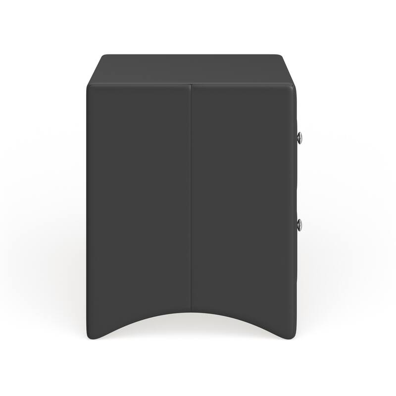 Baxton Studio Dorian Black Faux Leather Upholstered Modern Nightstand
