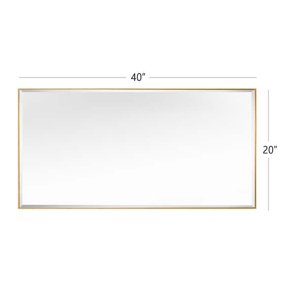 dimension image slide 3 of 14, Rectangle Metal Framed Beveled Edge Bathroom Vanity Mirror