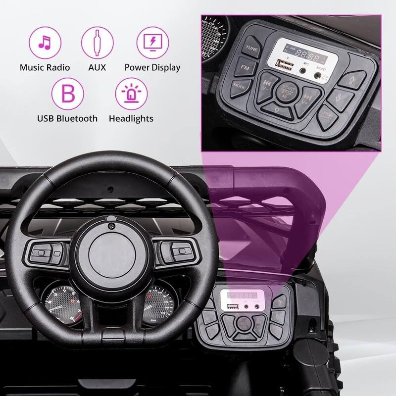 Kids Ride On Utv with Remote Control, 390W Double Motors 12V Kids Ride On Car Truck Toddles Electric Vehicle