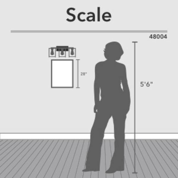 dimension image slide 10 of 11, Hunter Astwood Bathroom Vanity Light, Clear Cylinder Glass, Damp Rated, Caged - Contemporary, Transitional, Art-Deco