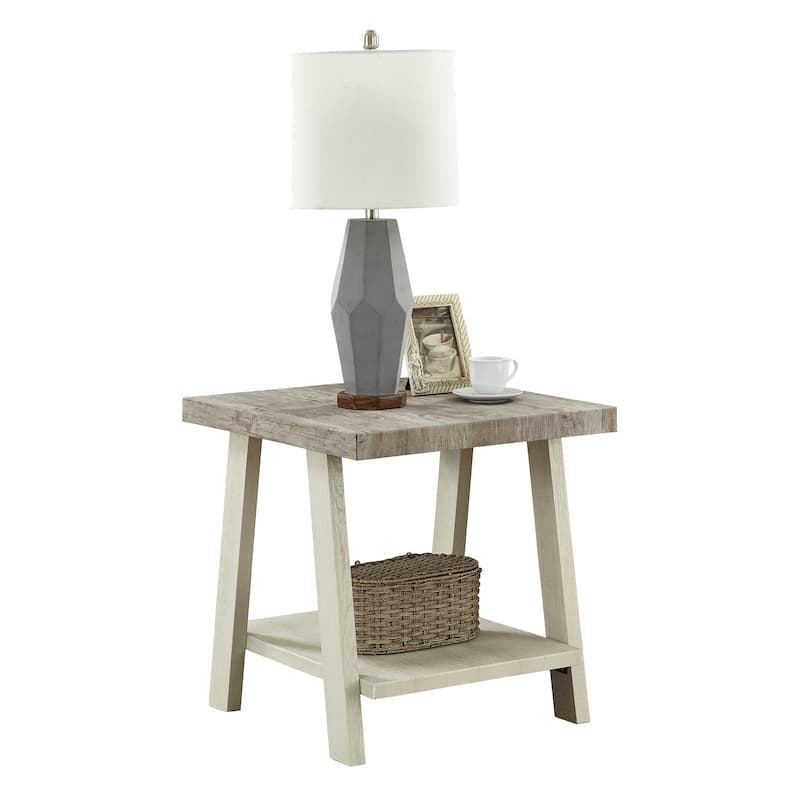 Contemporary Wood Shelf Side Table
