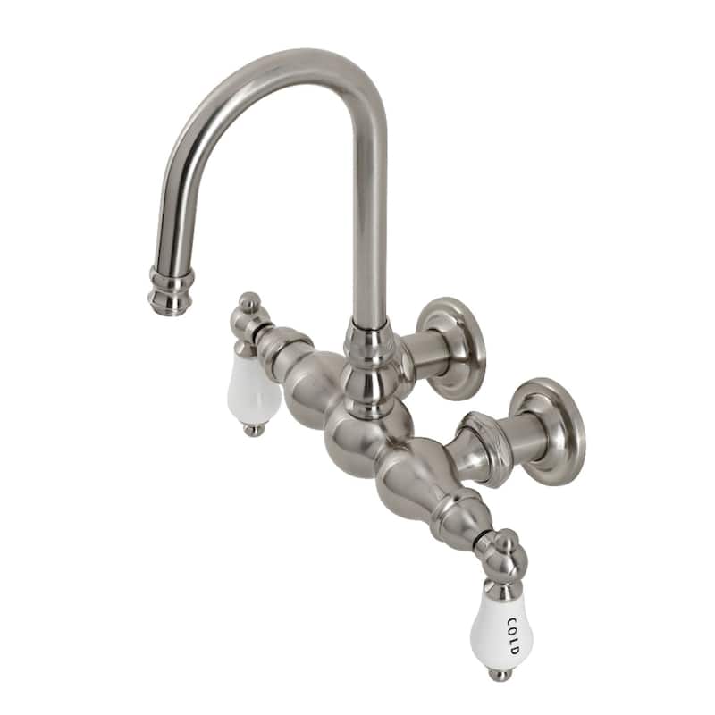 Kingston Brass Vintage Wall Mounted Clawfoot Tub Filler - Brushed Nickel