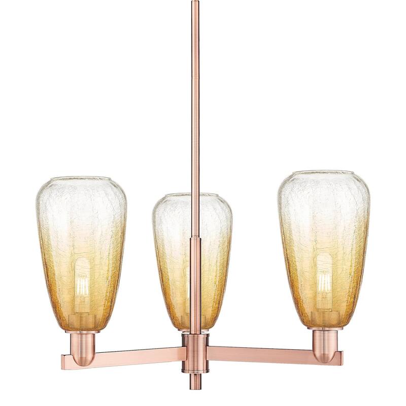 Innovations Lighting 716-3CR-9-18 Brookhaven Almond Chandelier - Antique Copper / Amber