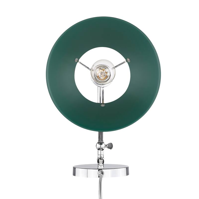 Yep by Golden Lighting Orwell 1-light Swing Arm Wall Lamp in Chrome and Pine Green shade - 1 Light Articulating Wall Sconce